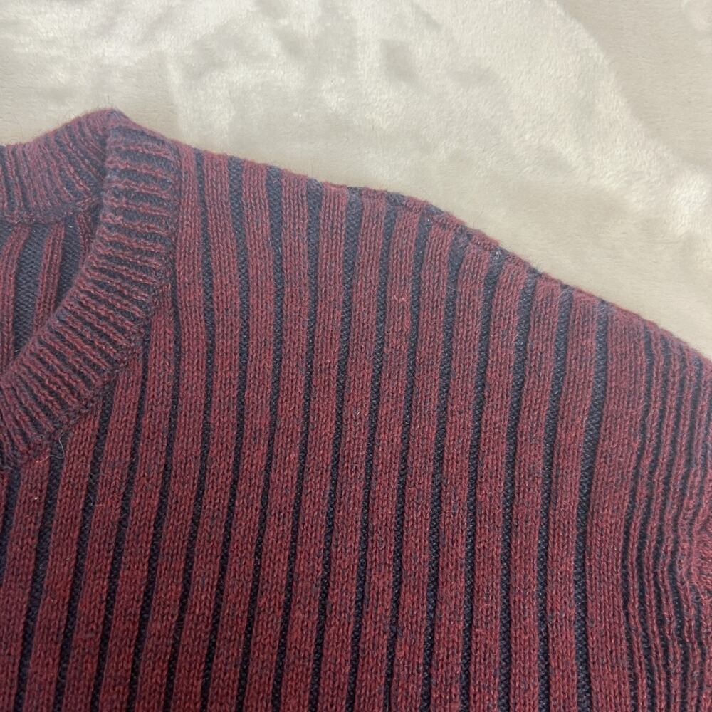 VTG Ribbed Sweater Mens Large Red Grunge Preppy Ivy League Retro Y2K Normcore - Picture 3 of 10